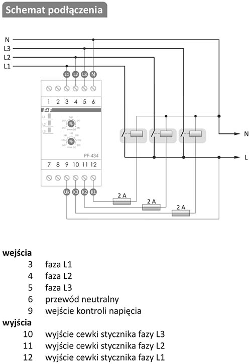 Schemat podłączenia dla PF-434